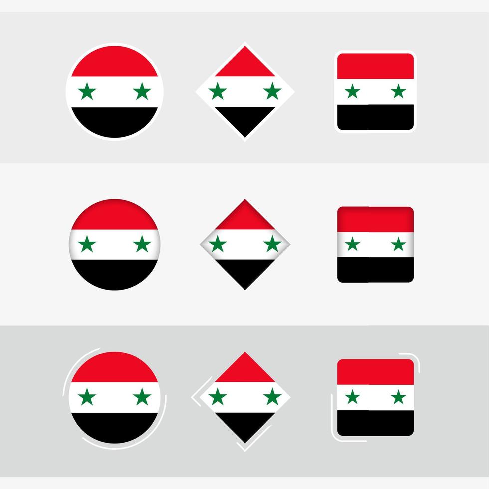 Siria bandiera icone impostare, vettore bandiera di Siria.