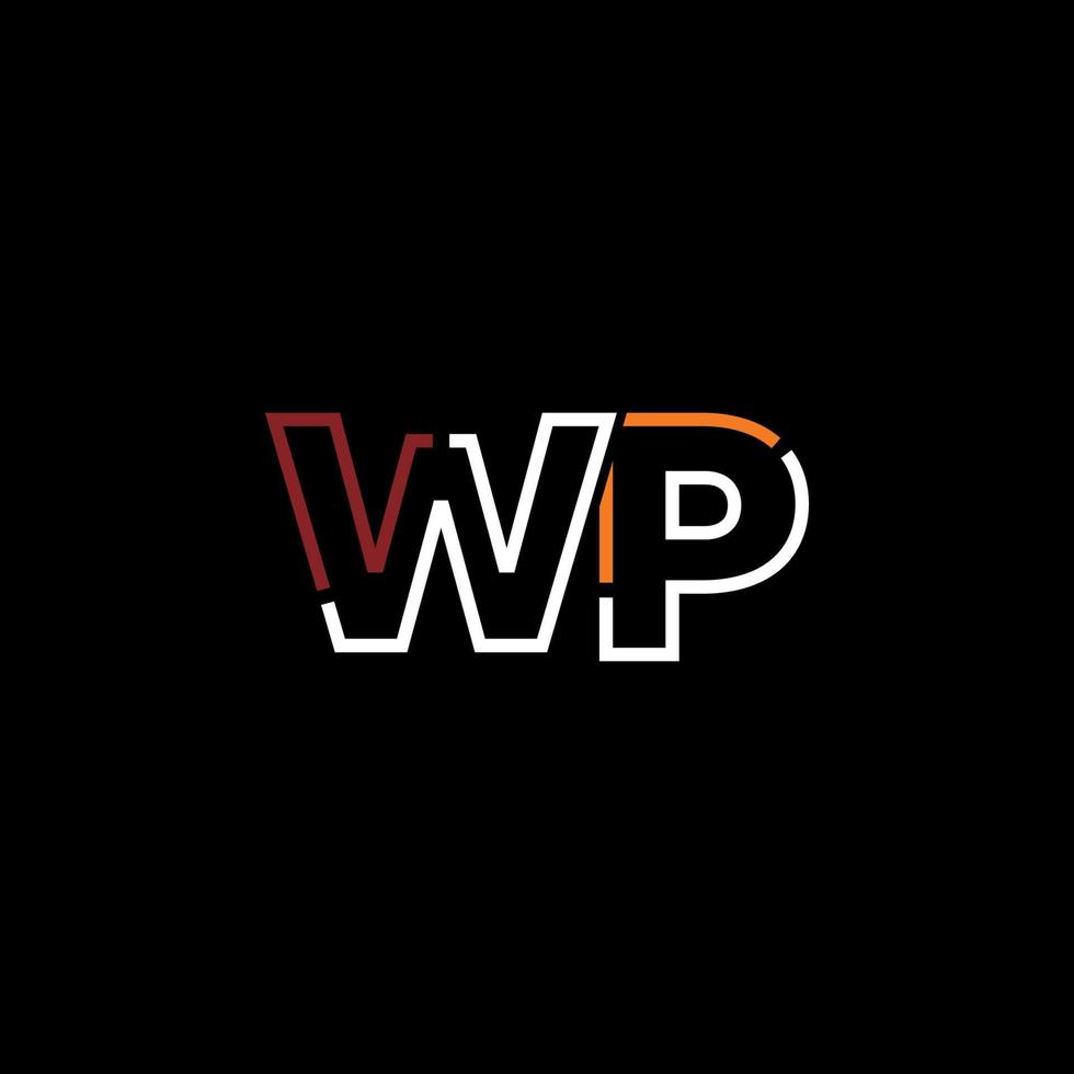 astratto lettera wp logo design con linea connessione per tecnologia e digitale attività commerciale azienda. vettore