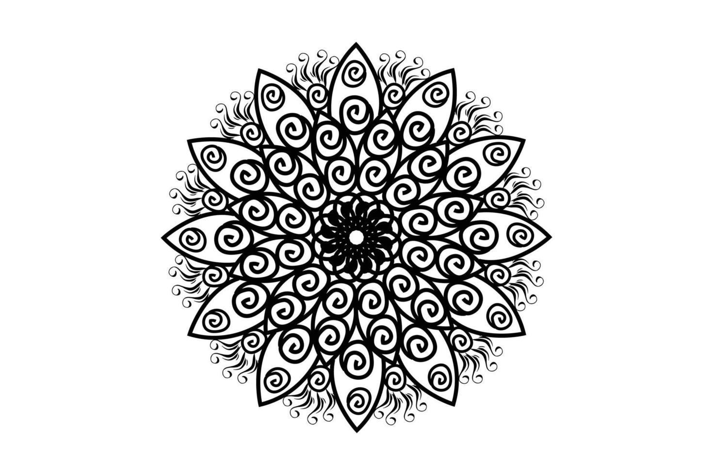 disegnato a mano mandala con floreale modelli. ornamentale mandala adulto colorazione libro pagina. mandala modello per henné, mehndi, tatuaggio, e decorazione. vettore