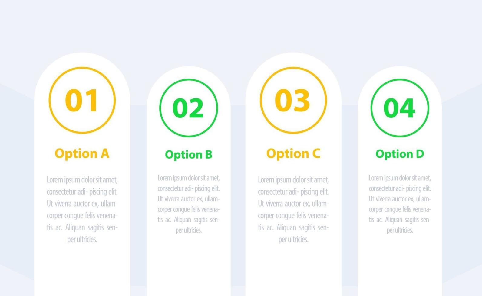 infografiche aziendali, 1, 2, 3, 4 passaggi, timeline vettoriale, design piatto vettore