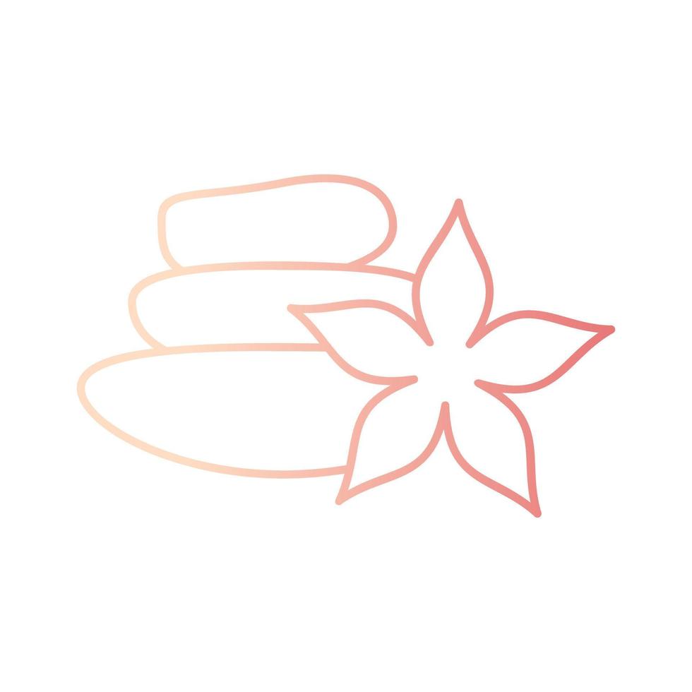 fiore con pietre pendenza schema icona vettore illustrazione