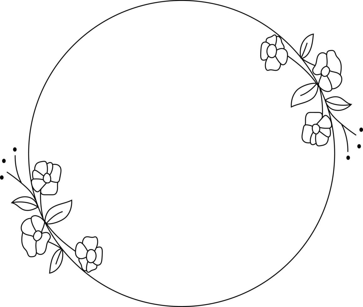 cerchio floreale telaio elemento vettore