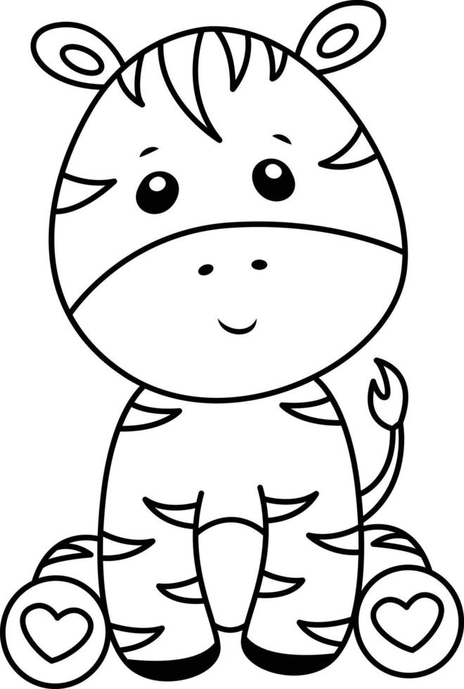 bambino zebra cartone animato schema per bambini colorazione libro gratuito vettore