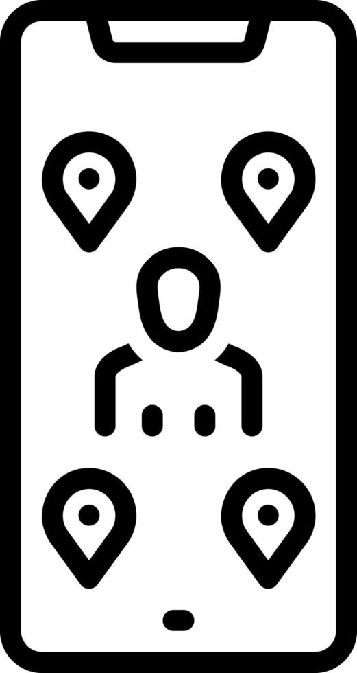linea icona per nelle vicinanze vettore