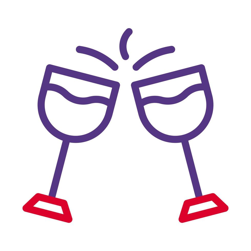 bicchiere icona duocolor rosso viola colore Pasqua simbolo illustrazione. vettore
