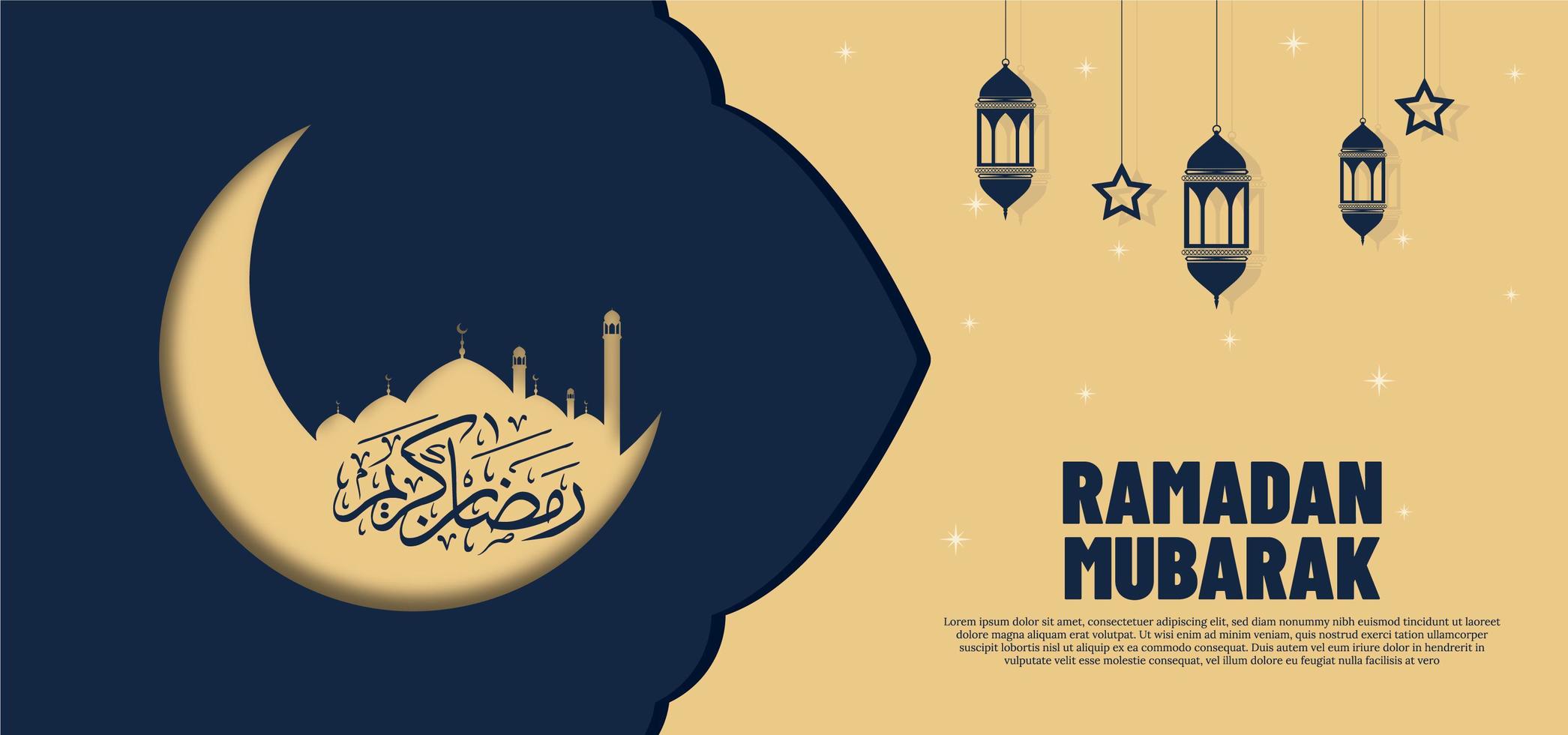 bellissimo sfondo di banner di ramadan kareem vettore