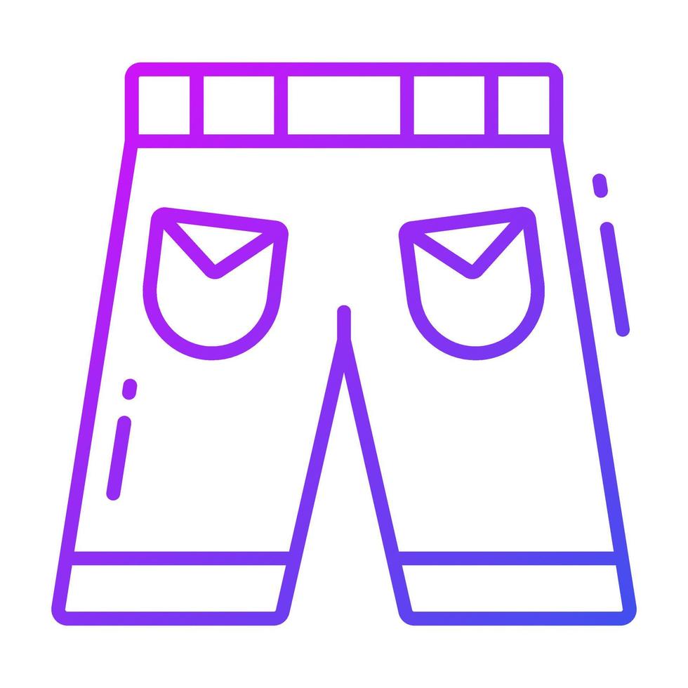 un sorprendente icona di pantaloncini nel di moda stile, modificabile icona vettore