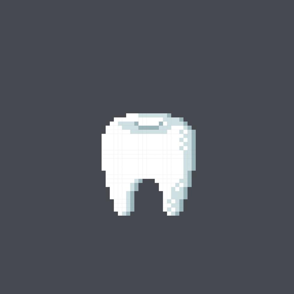 singolo dente nel pixel arte stile vettore