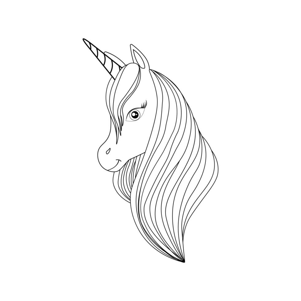 fiaba unicorno. vettore illustrazione per colorazione