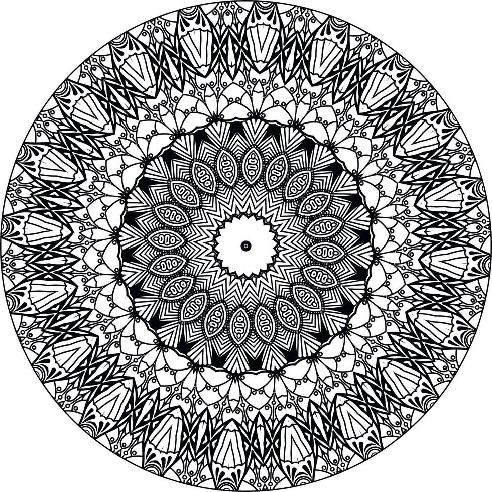 astratto mandala modello. arte su il parete. colorazione libro pizzo modello il tatuaggio. design per un' sfondo dipingere camicia e piastrella etichetta disegno, decorativo cerchio ornamento nel etnico orientale stile vettore