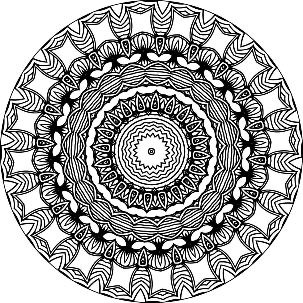 facile mandala, semplice mandala fiori colorazione pagina su bianca sfondo. vettore