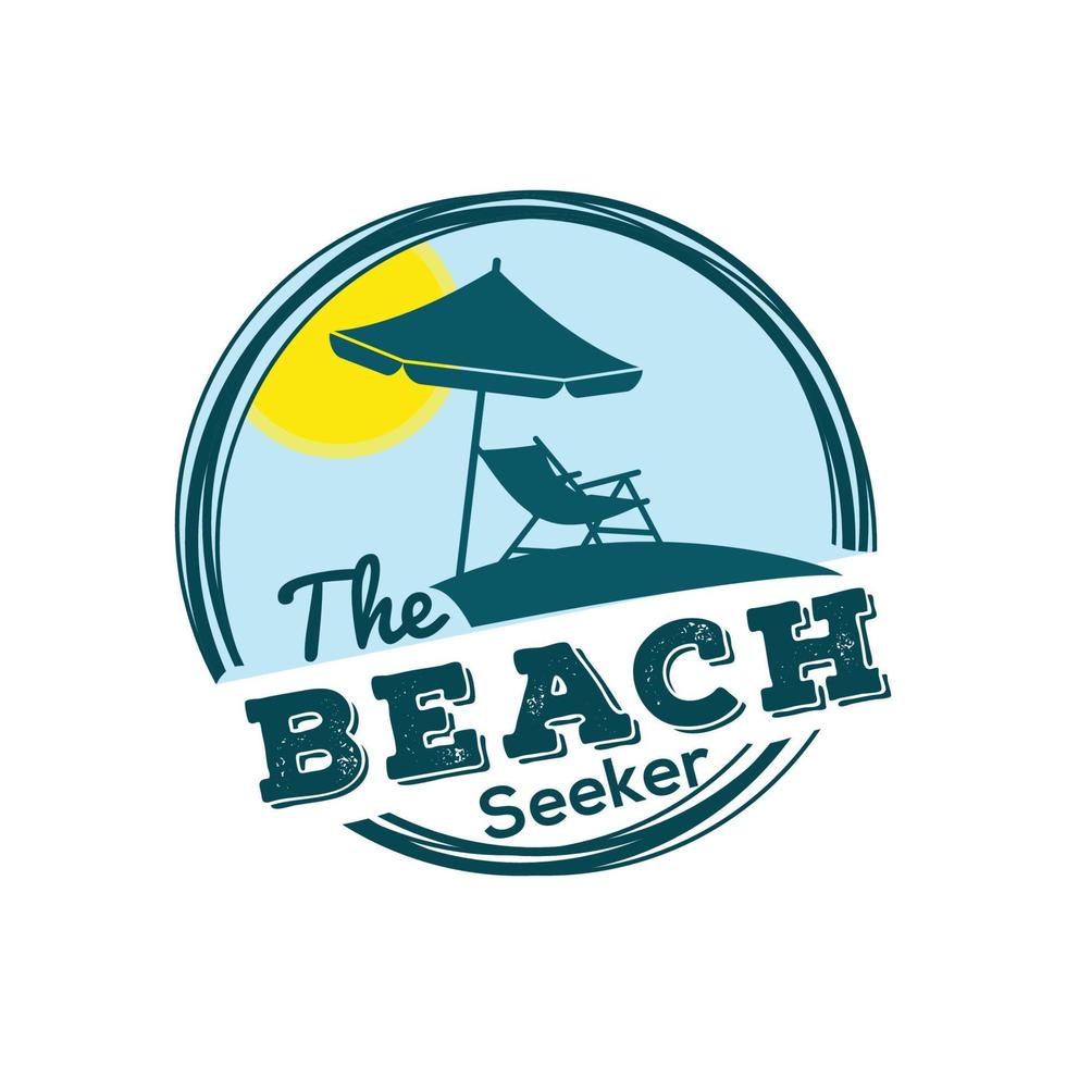 il spiaggia cercatore estate logo design vettore