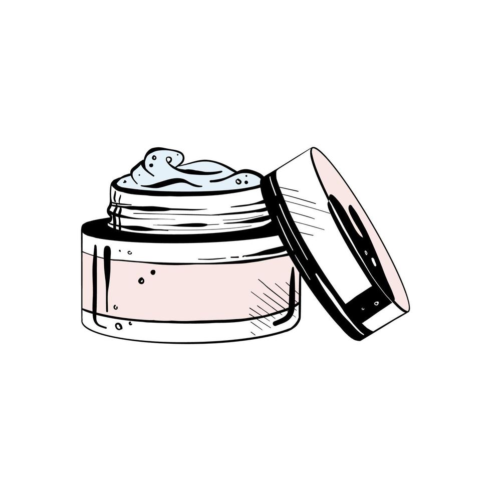 vettore illustrazione di vaso di viso crema su bianca sfondo