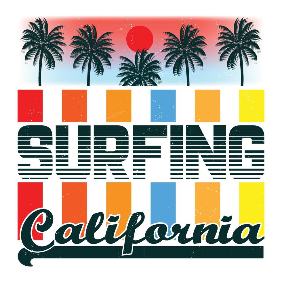 fare surf California maglietta design vettore