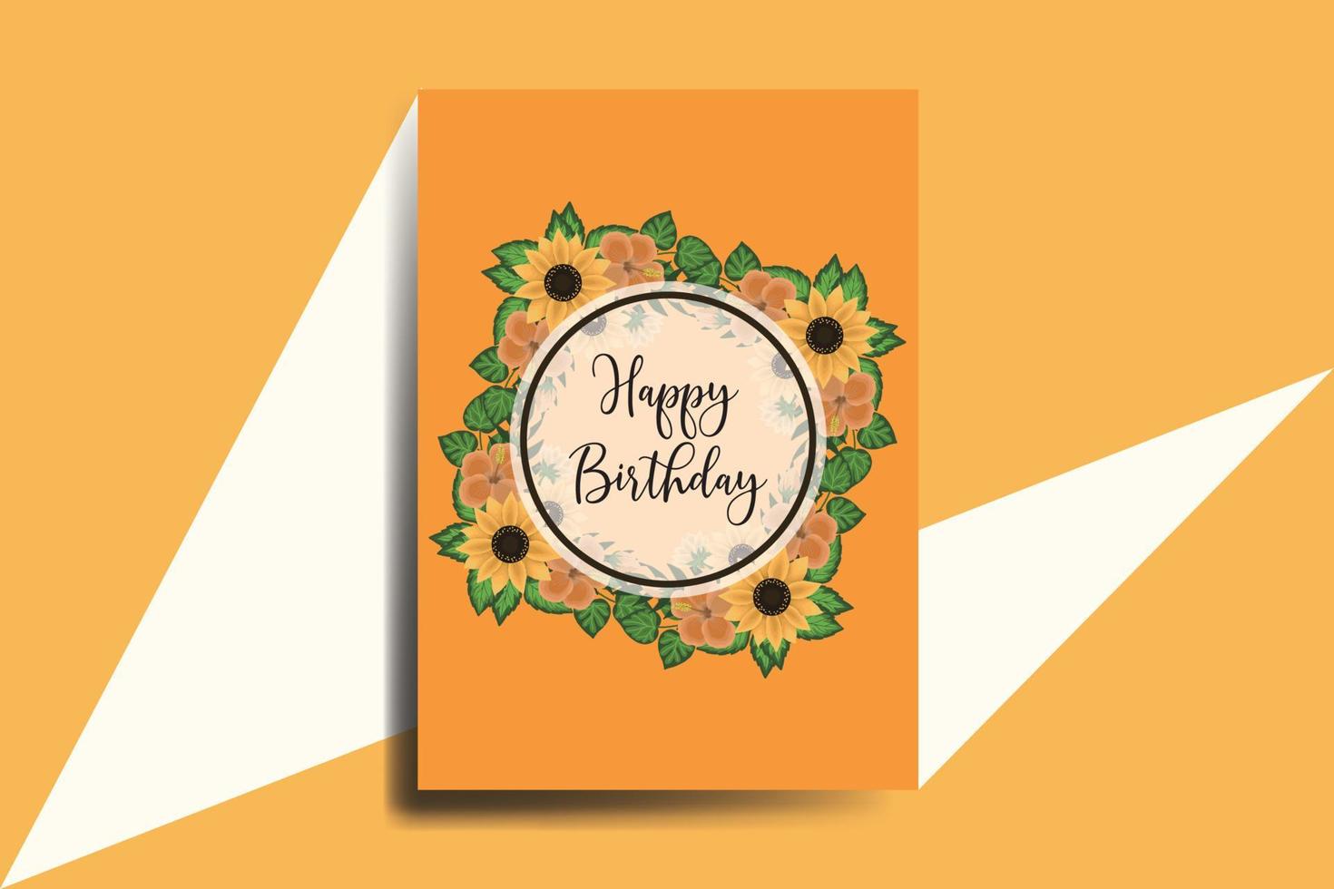 saluto carta compleanno carta digitale acquerello mano disegnato girasole design modello vettore