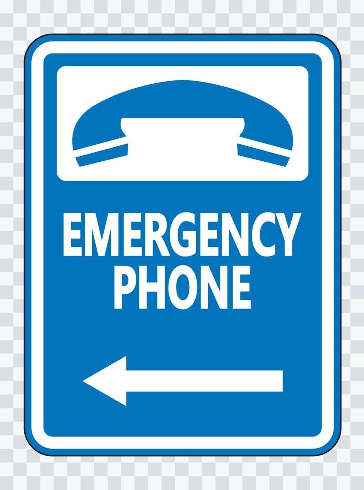 segno di freccia sinistra del telefono di emergenza vettore