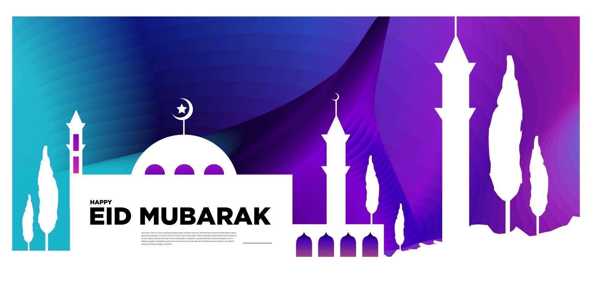 vettore banner colorato biglietto di auguri islamico e mubarak