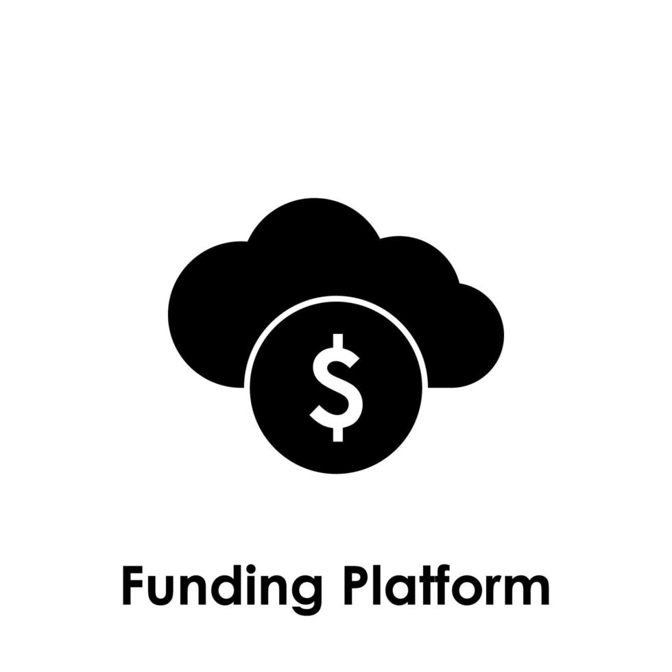 nube, dollaro, finanziamento piattaforma vettore icona illustrazione