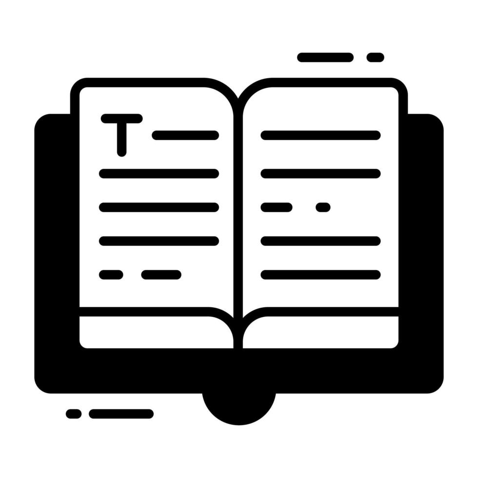 vettore design di Aperto libro nel moderno stile, modificabile icona