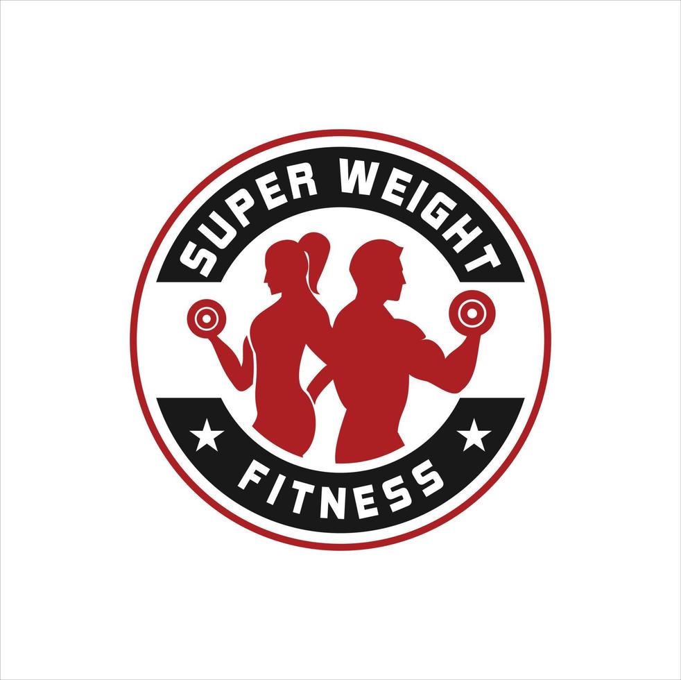 fitness centro logo. sport e fitness logo design . Palestra logo icona design vettore scorta, o emblema con donna e uomo sagome.