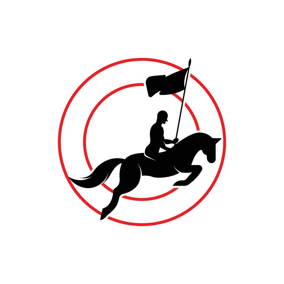 elegante cavallo icona reale stallone logo con slogan modello vettore