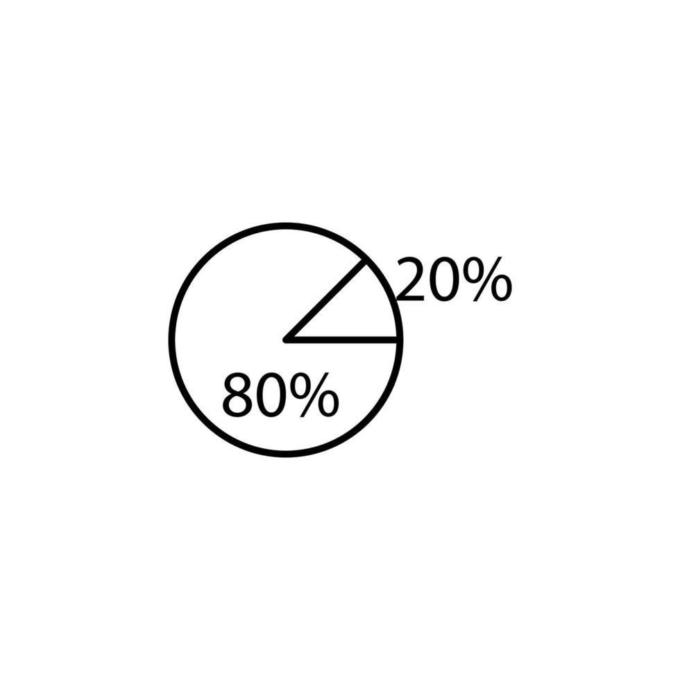 percentuale nel un' torta vettore icona illustrazione