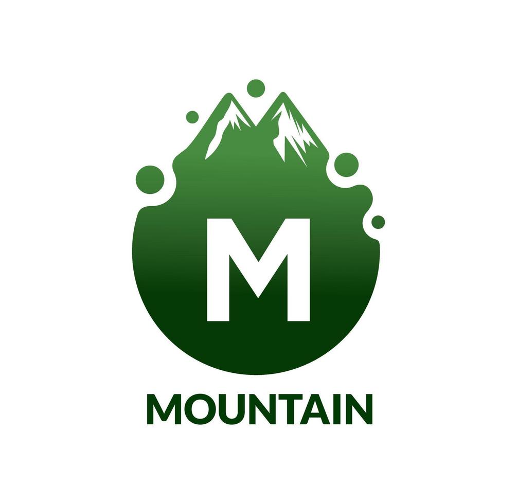 design del logo di montagna vettore