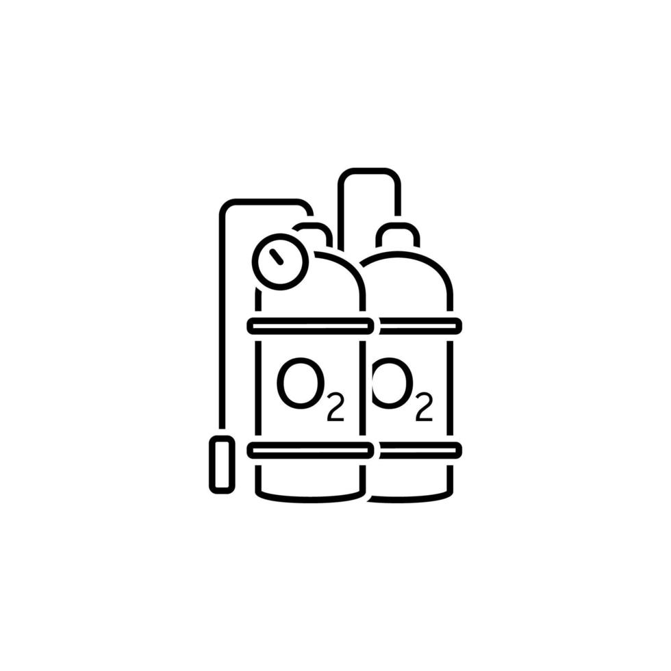 ossigeno, immersione, cilindro vettore icona illustrazione