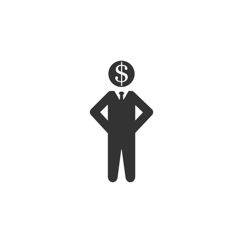 uomo, dollaro, Dollaro statunitense, attività commerciale vettore icona illustrazione