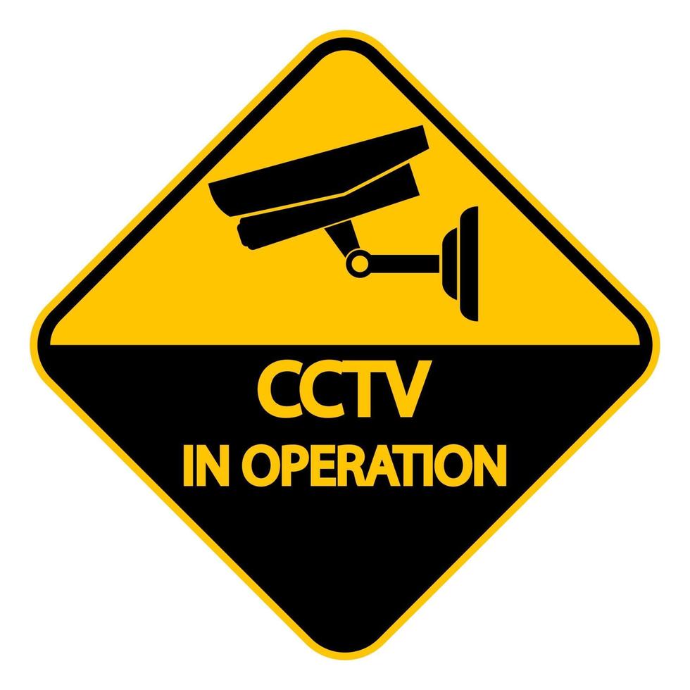 telecamera cctv label.black videosorveglianza segno su bianco background.vector illustrazione vettore