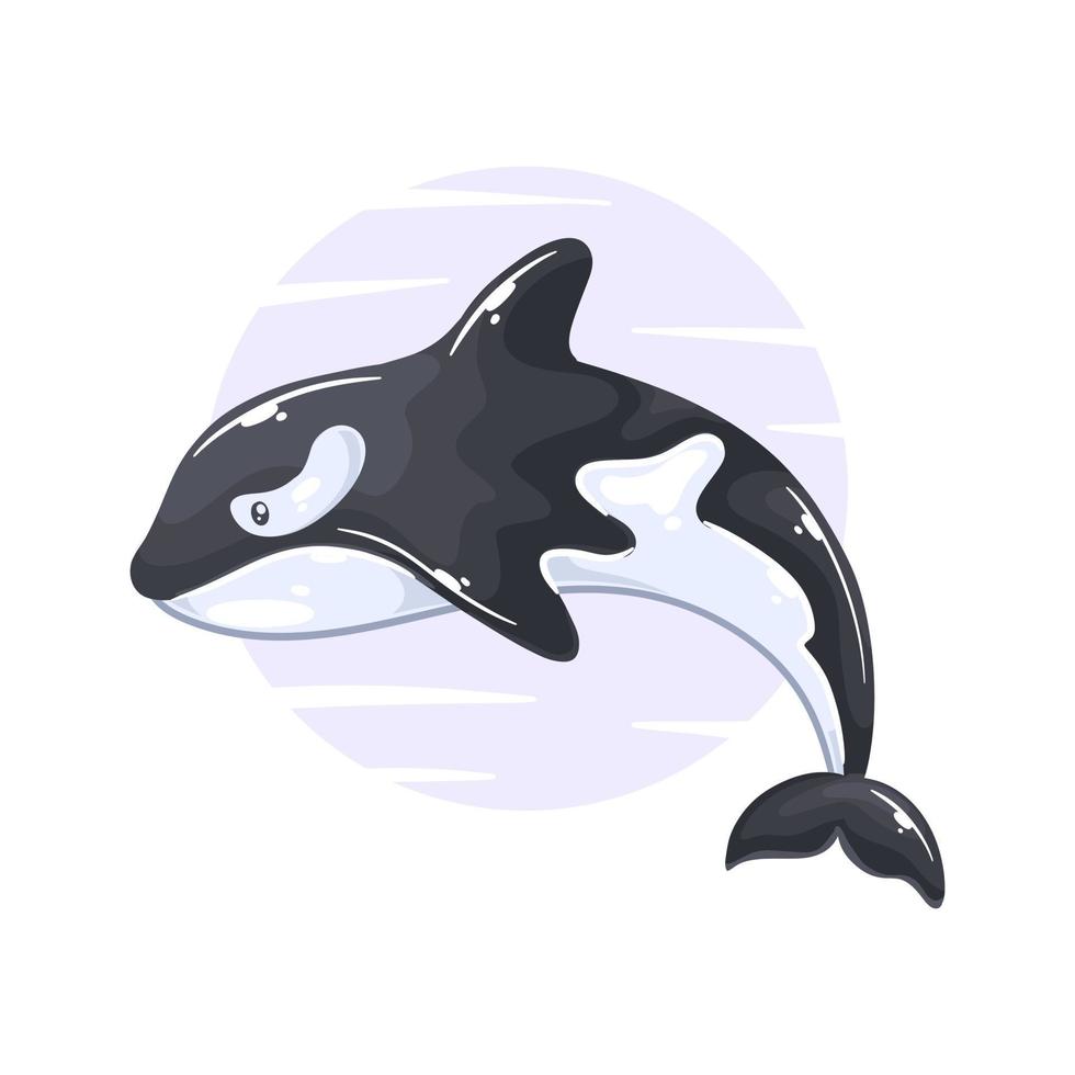 mano disegnato orca cartone animato clipart vettore
