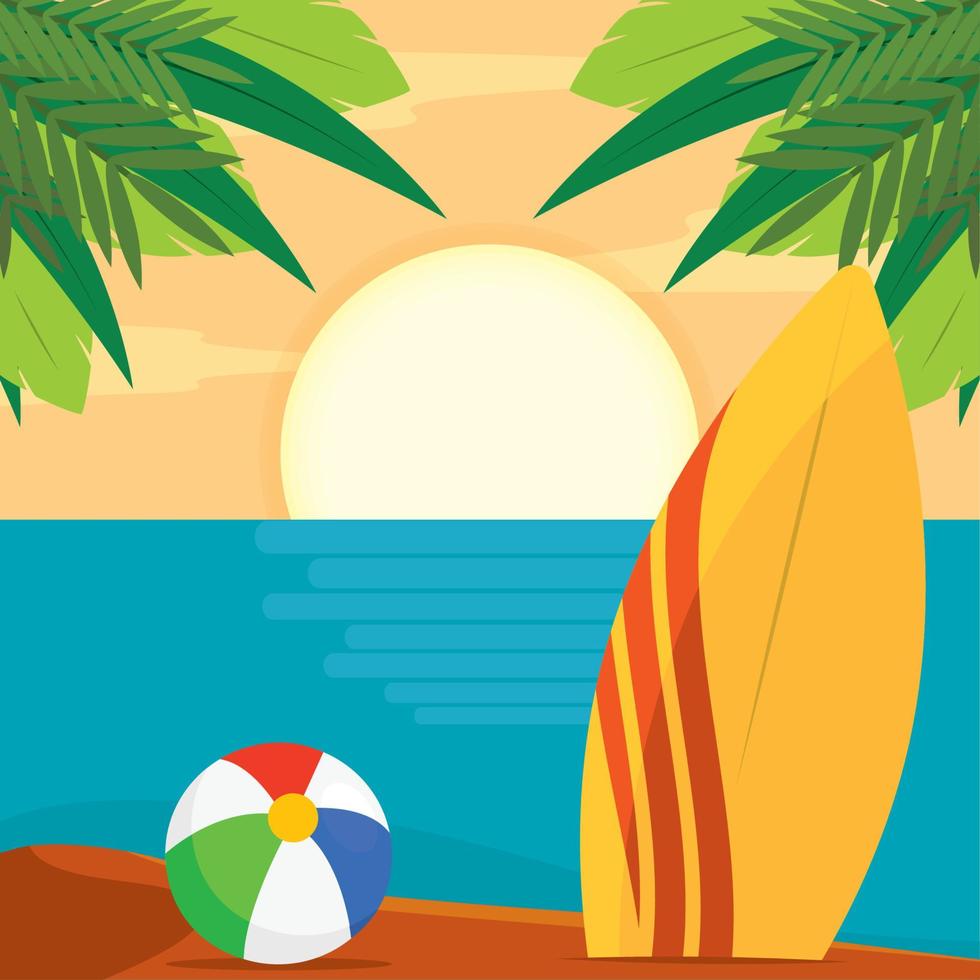 colorato estate paesaggio piatto design vettore illustrazione