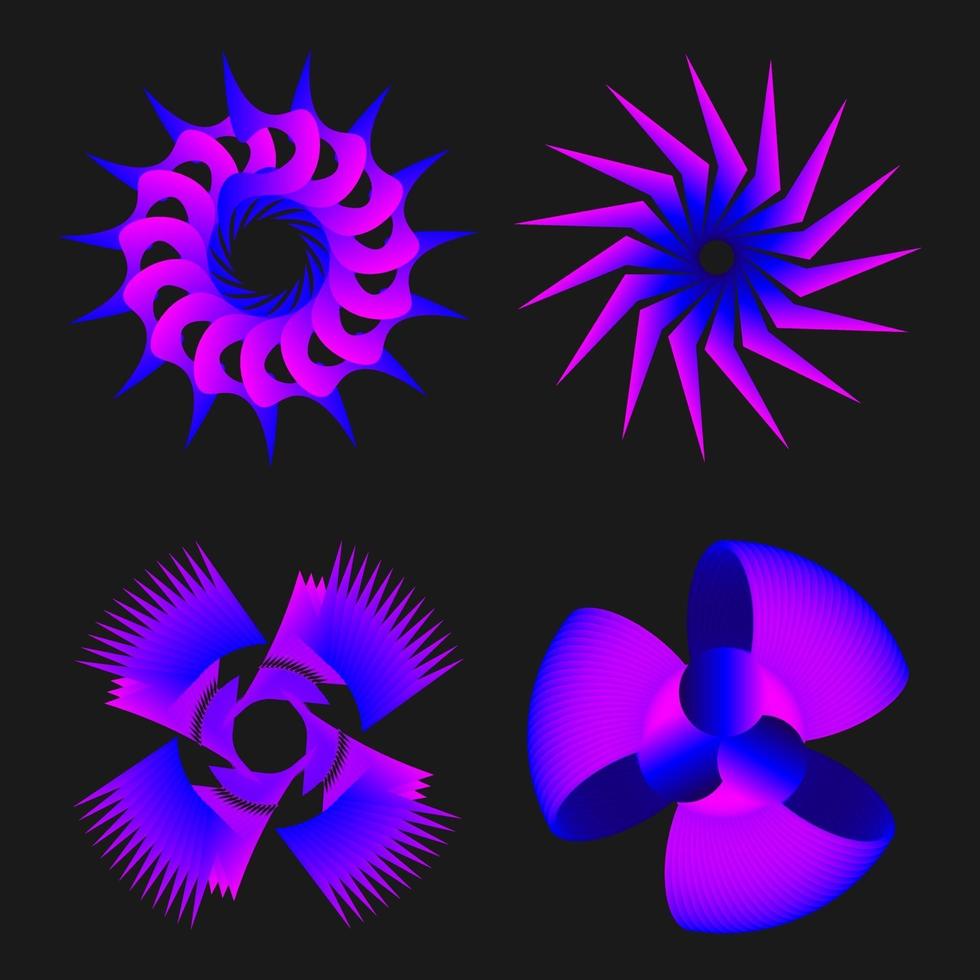 cerchio astratto di transizione cerchio avvolto in colore viola vettore