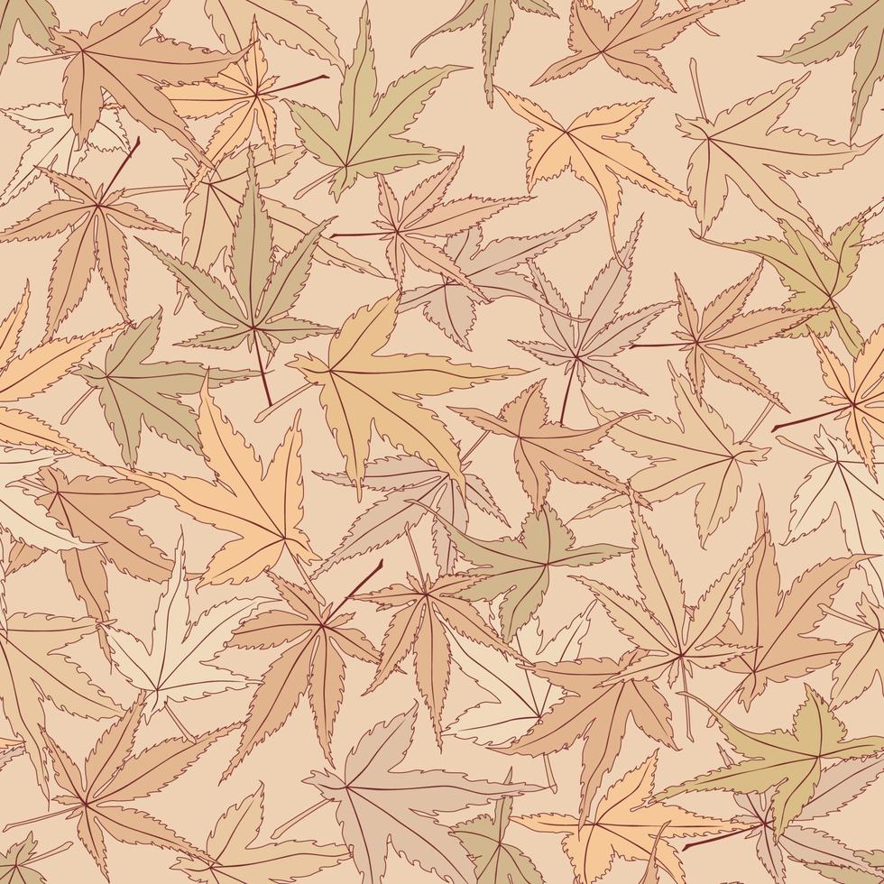 motivo floreale foglia autunnale senza soluzione di continuità. caduta foglie sfondo. autunno fiorire sullo sfondo della natura vettore