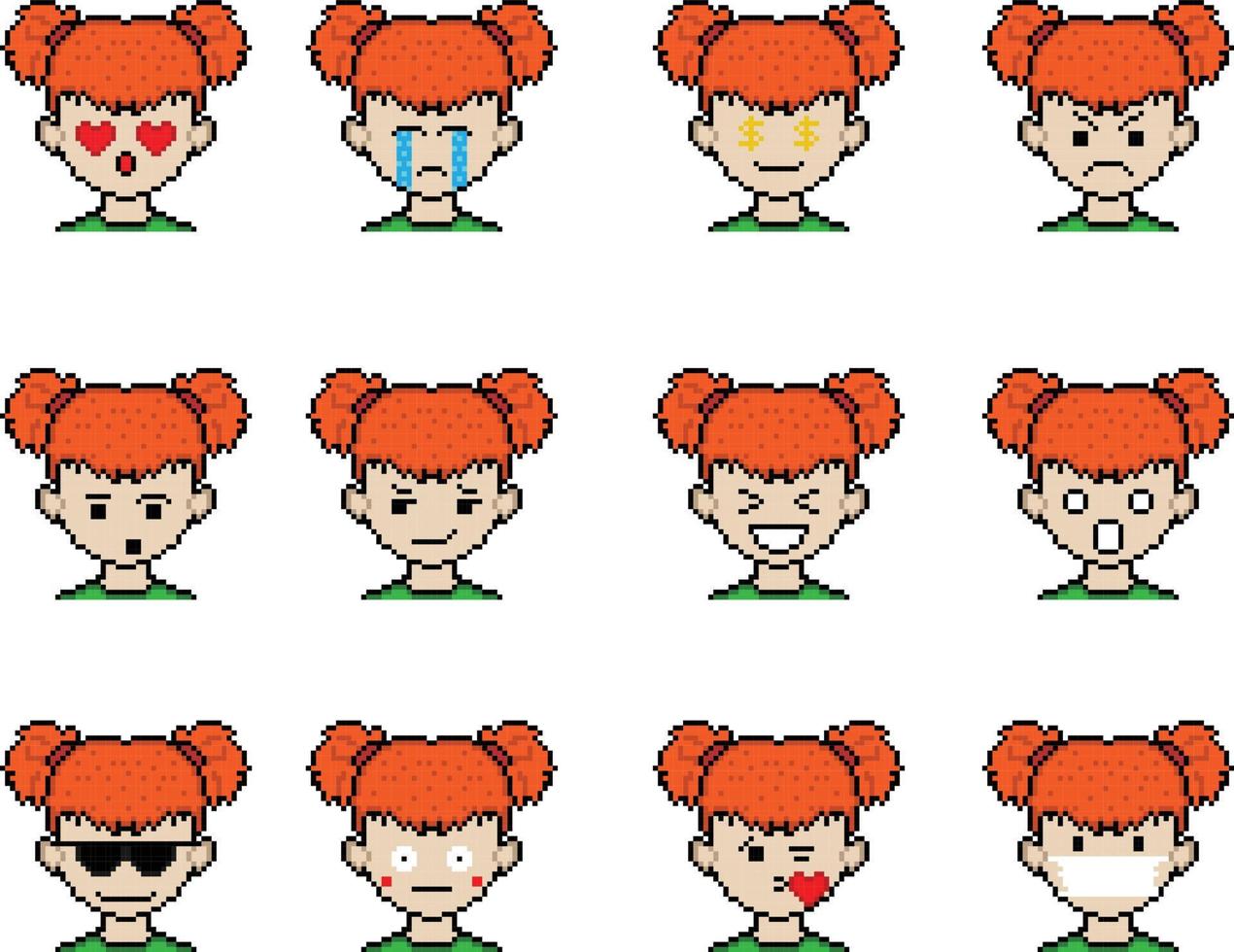 pixel arte di emoji disegno, esprimere te stesso con pixel arte emoji disegni vettore