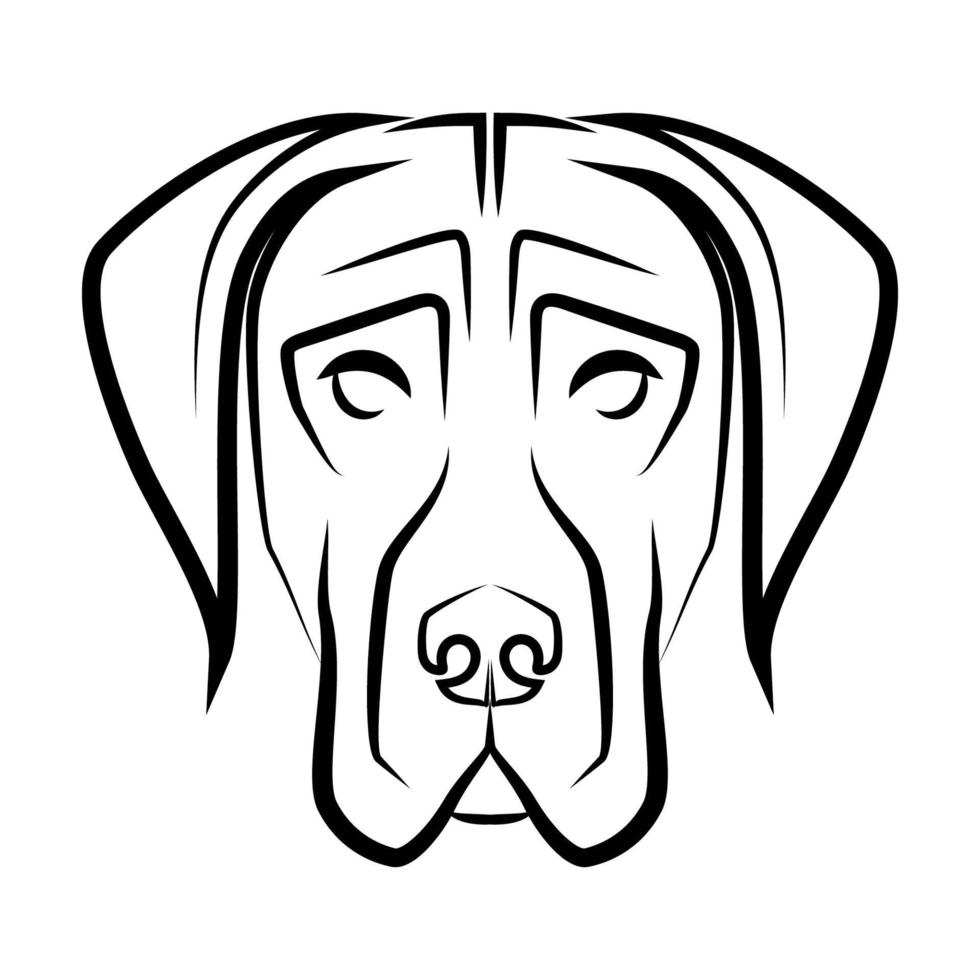 linea arte in bianco e nero della testa di cane alano. buon uso per simboli, mascotte, icone, avatar, tatuaggi, t-shirt o qualsiasi disegno tu voglia. vettore