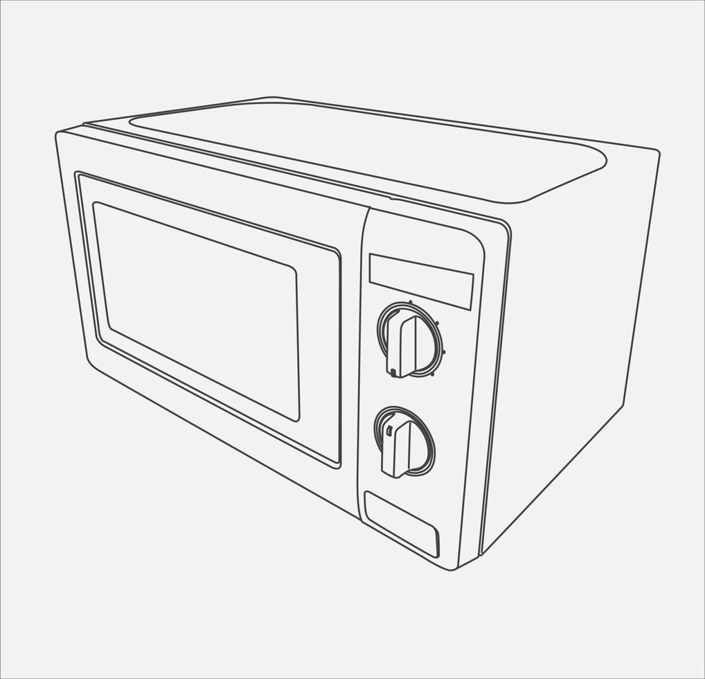 disegno a mano a microonde in vettoriale eps 10