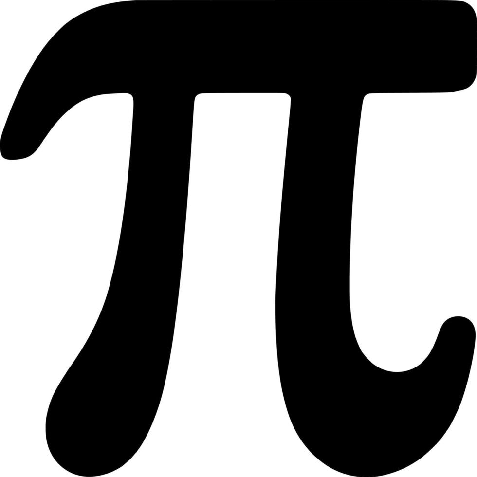 vettore silhouette di pi matematica simbolo su bianca sfondo