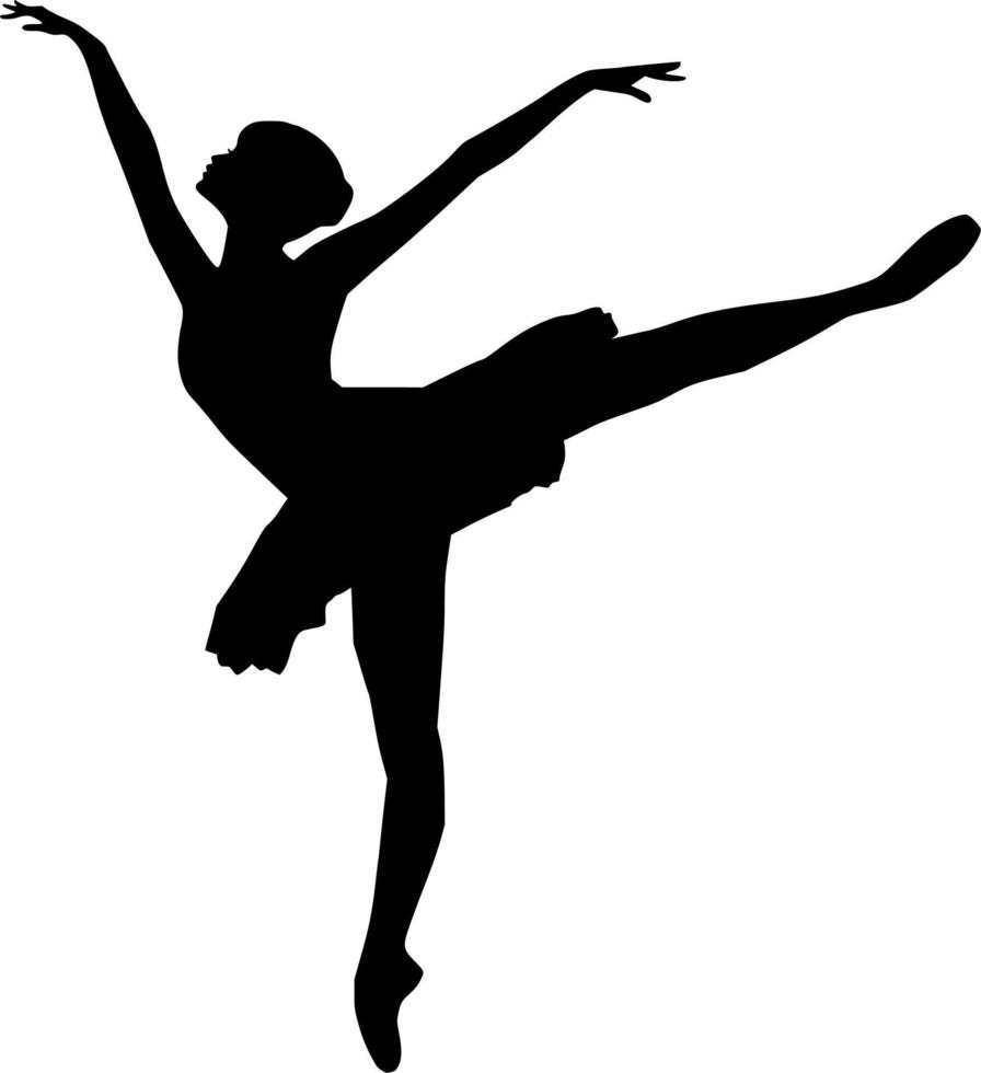 vettore silhouette di ballerina su bianca sfondo