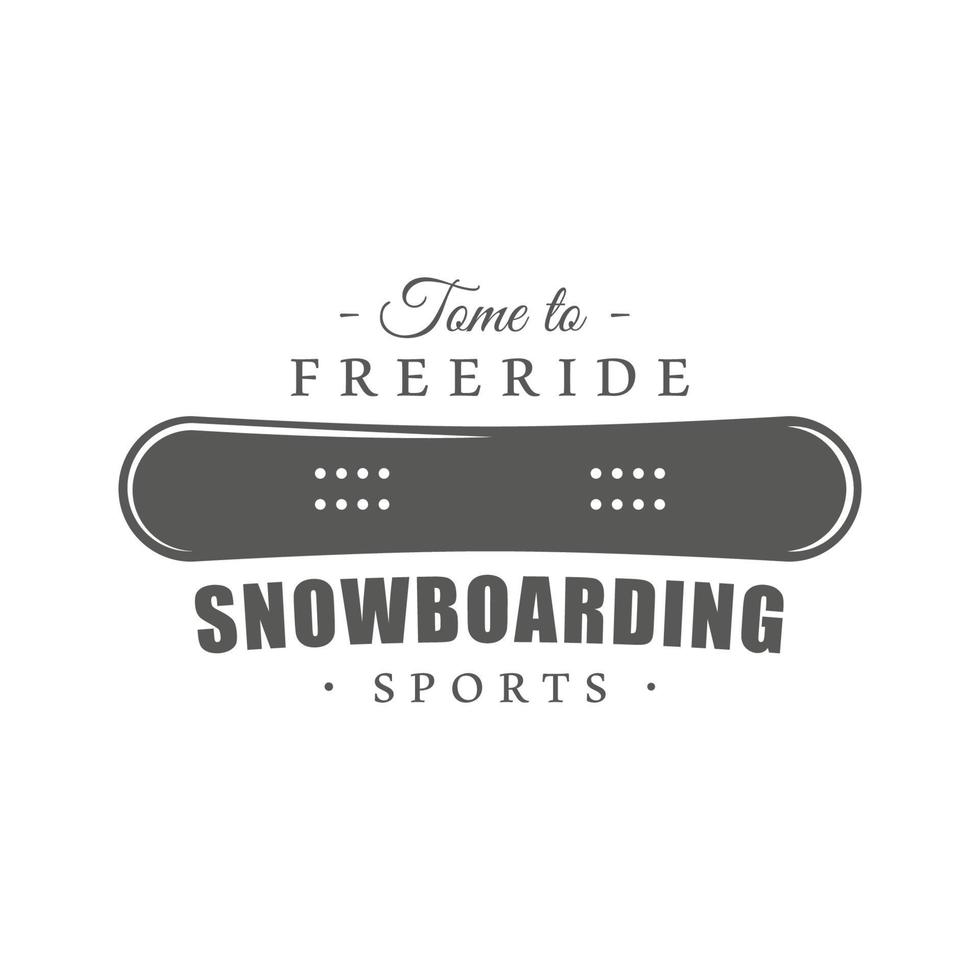 Vintage ▾ snowboard etichetta isolato su bianca sfondo vettore