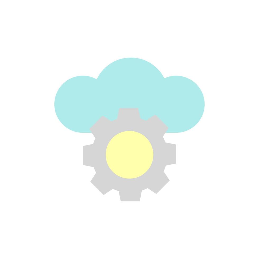 nube, Ingranaggio vettore icona illustrazione