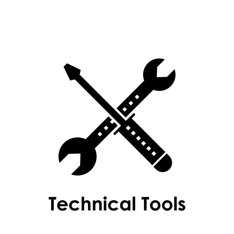Strumenti, chiave inglese, Cacciavite vettore icona illustrazione