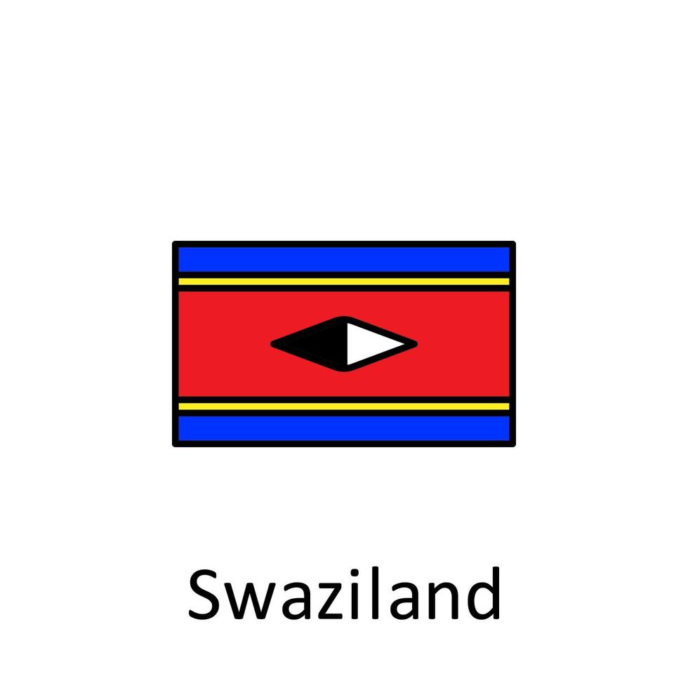 nazionale bandiera di Swaziland nel semplice colori con nome vettore icona illustrazione