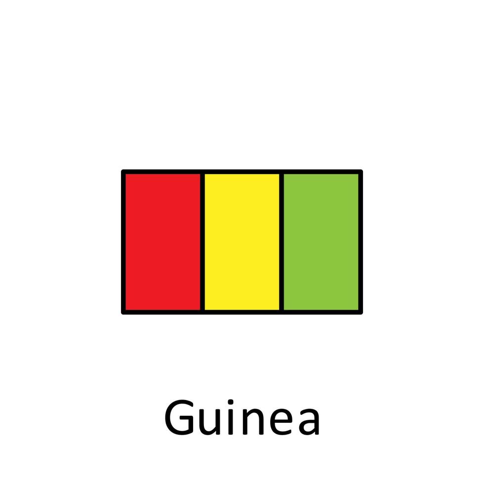 nazionale bandiera di Guinea nel semplice colori con nome vettore icona illustrazione