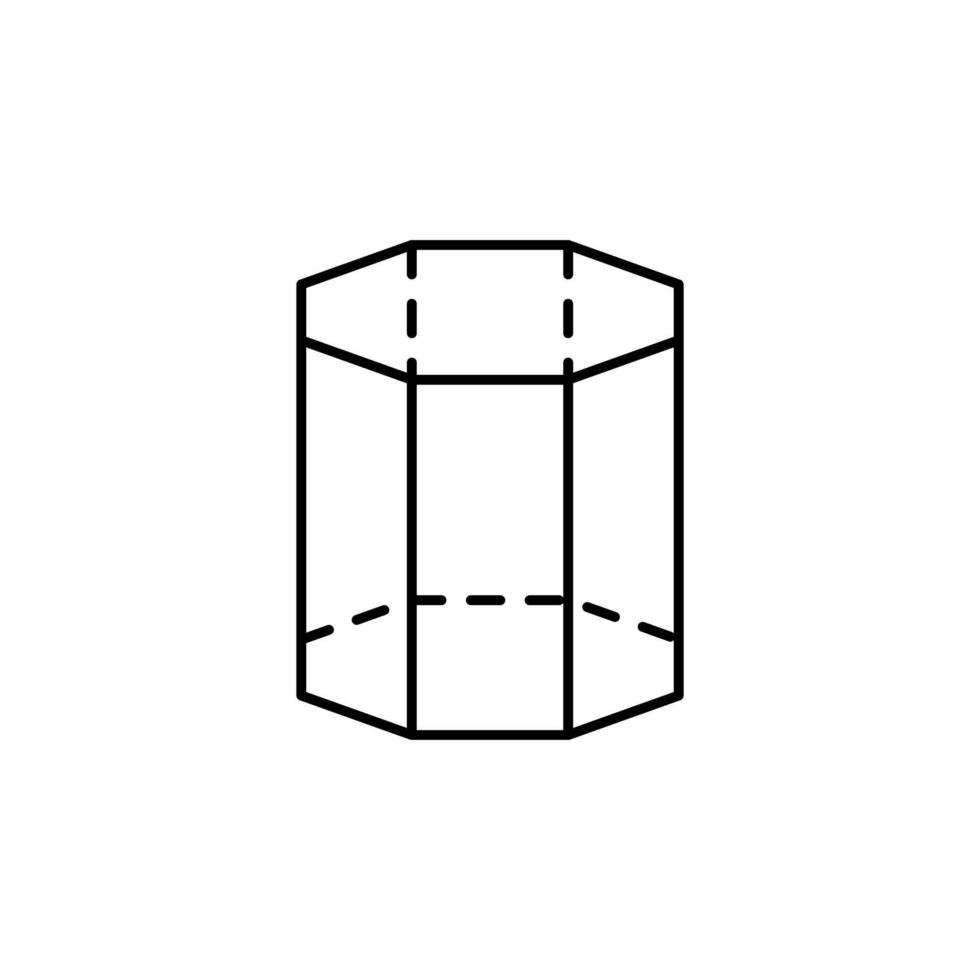 geometrico forme, ottagonale prisma vettore icona illustrazione