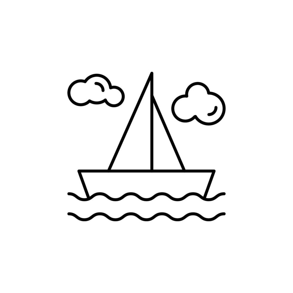 barca a vela, viaggio vettore icona illustrazione