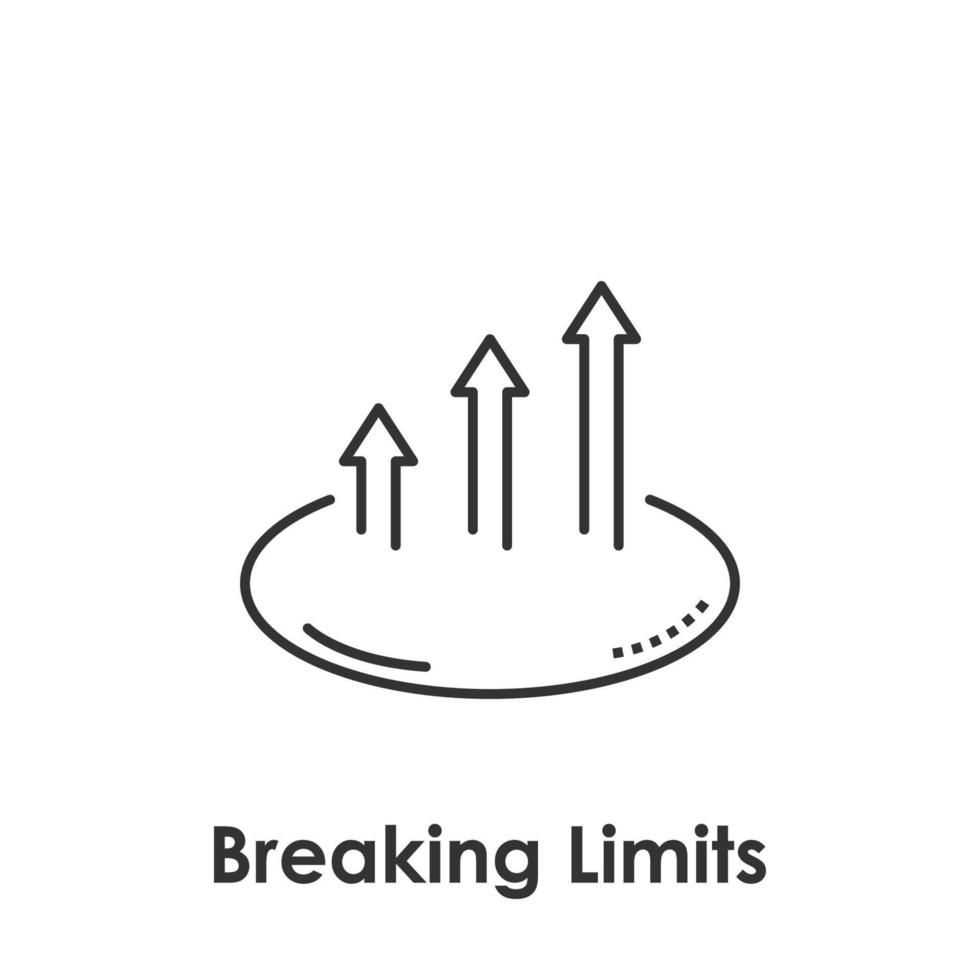 freccia, cerchio, rottura limiti vettore icona illustrazione