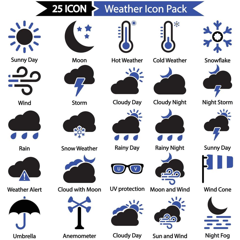 icon pack meteo vettore