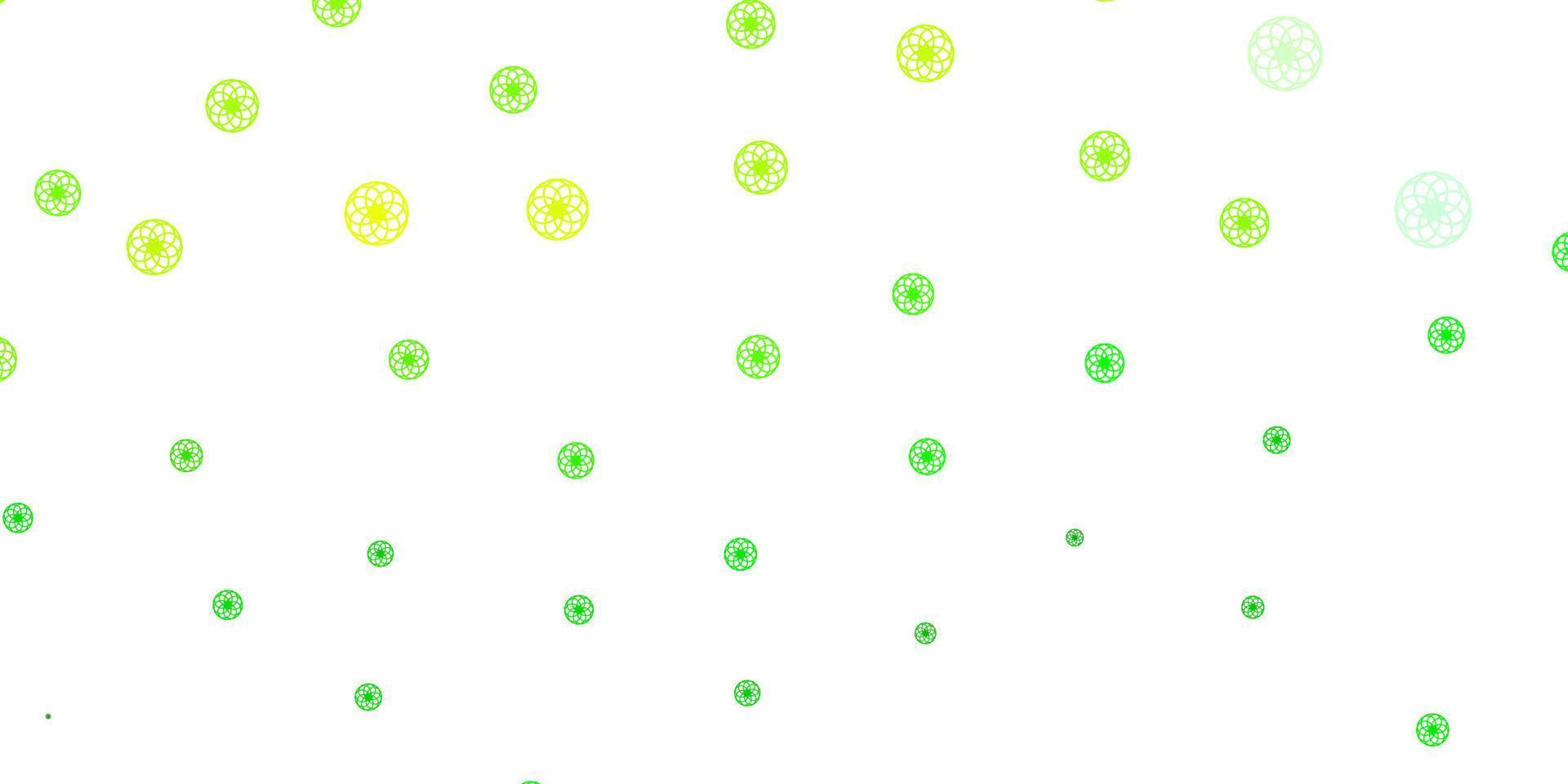 layout vettoriale verde chiaro, giallo con forme circolari.