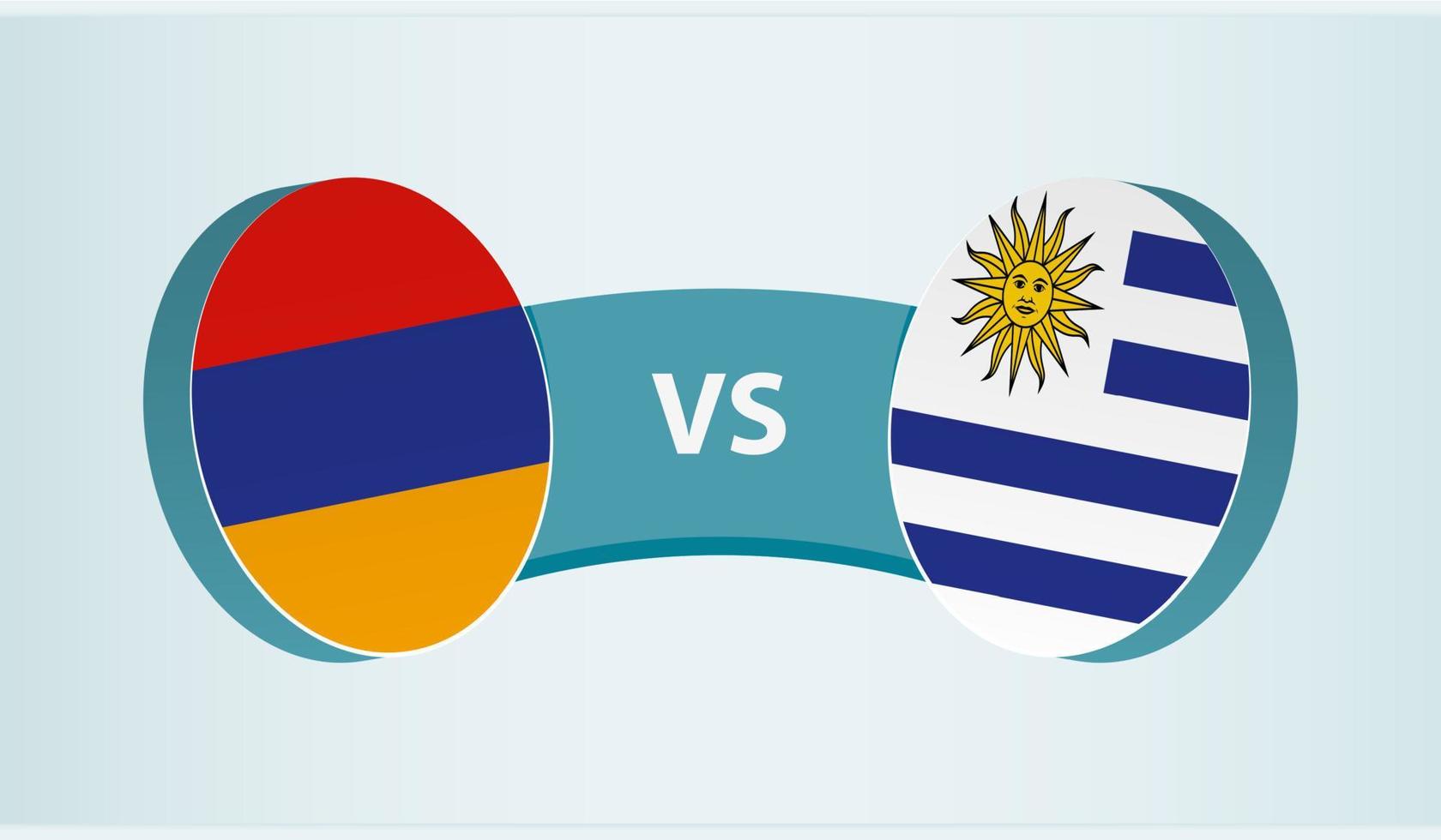 Armenia contro Uruguay, squadra gli sport concorrenza concetto. vettore